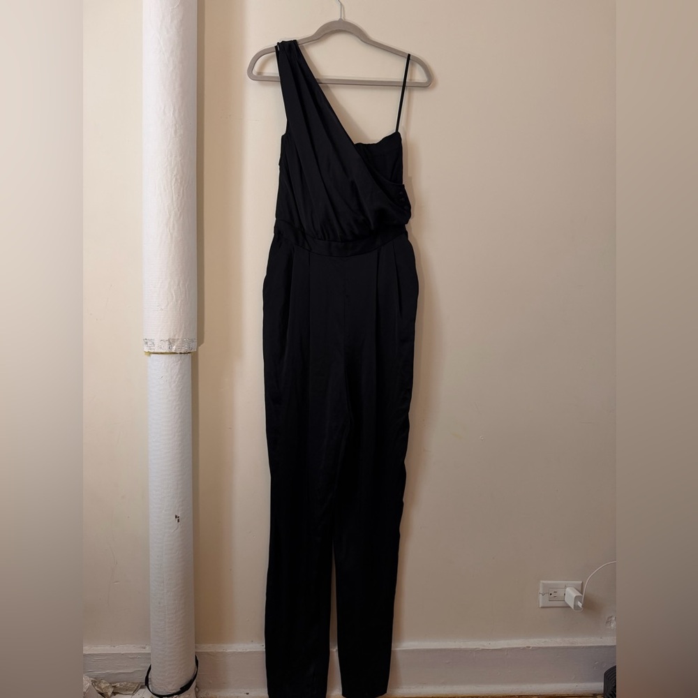 One Shoulder Corset + Silk Jumpsuit